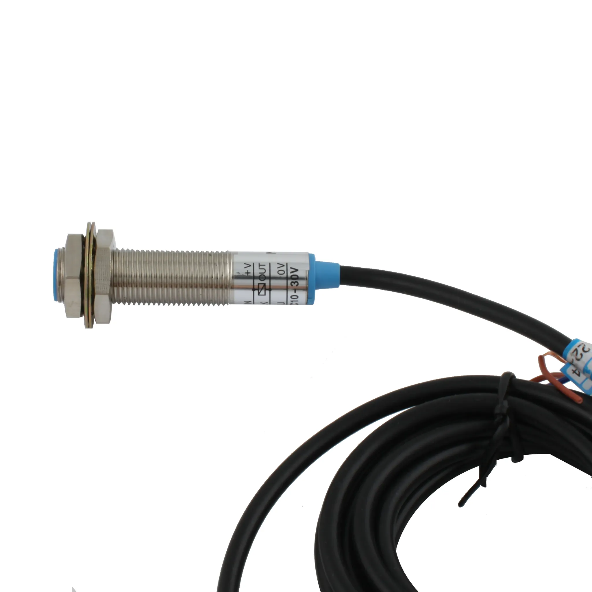 INNOCONT Индуктивный датчик, M12x1, L=61 мм, экранированный, зона срабатывания 2 мм, -25 +60 С, 12…24 VDC, IP65, выход: NPN NO, макс. ток 200 мА, кабель 2 м SL-12N2C