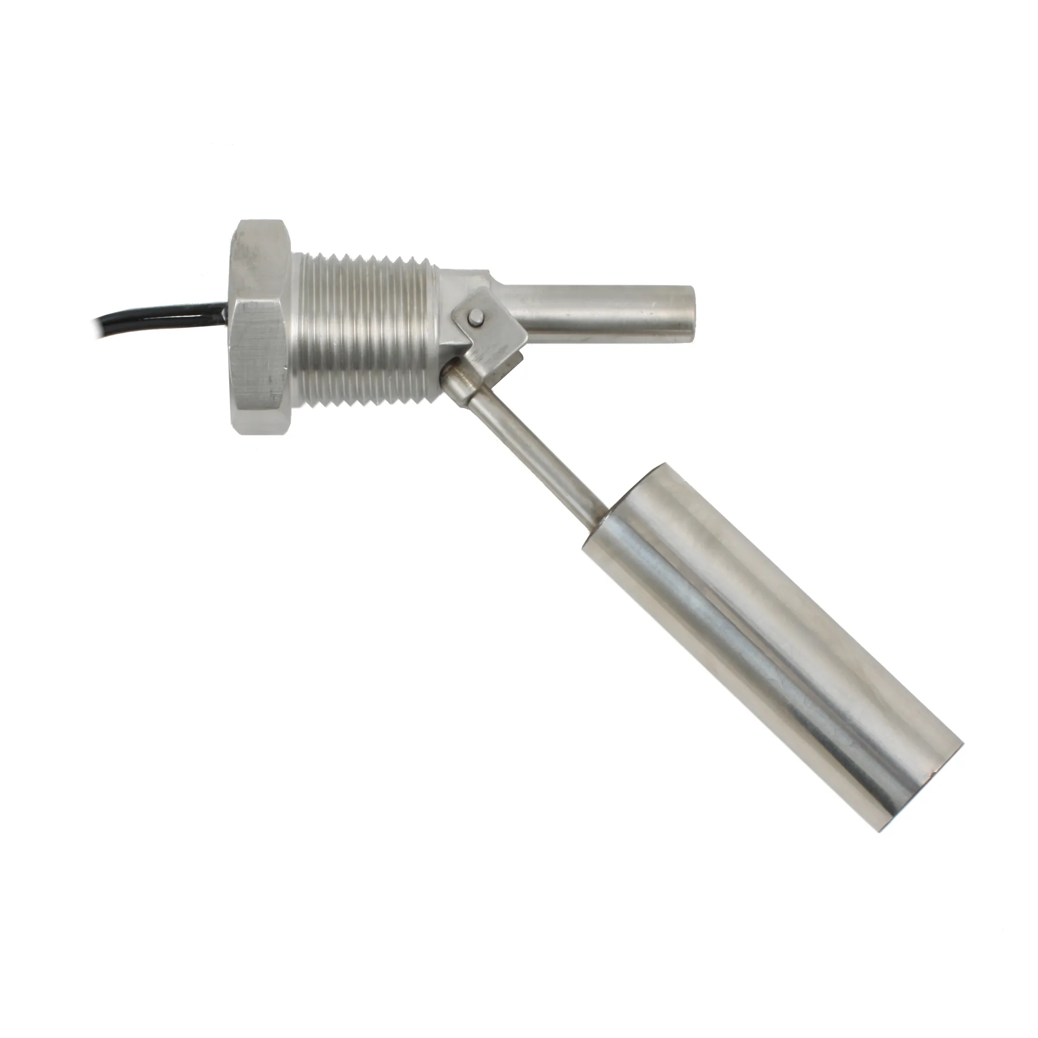 Поплавковый датчик уровня жидкости, горизонтальное исполнение, -20 +120 С, соединение- резьба 1/2"NPT нерж. сталь, кабель 500 мм, поплавок - нерж. сталь