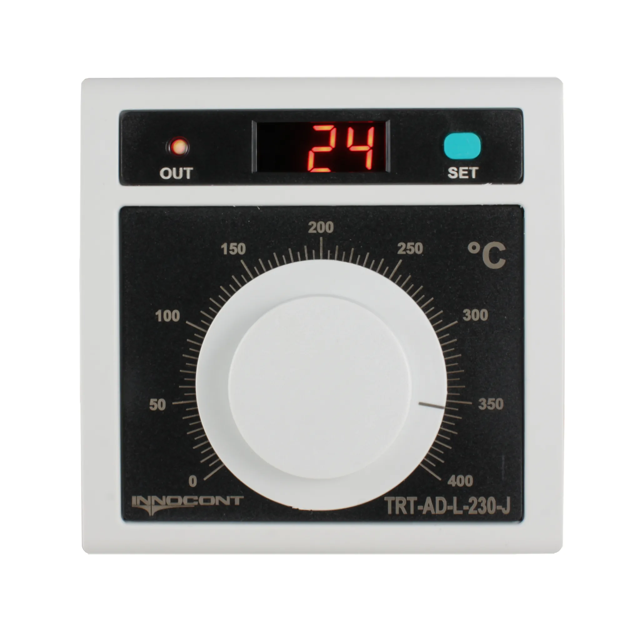 Температурный контроллер с аналоговым управлением и дисплеем, 96х96х50 мм,вход IC, 0...400C, выход реле, ON/OFF, 230VAC