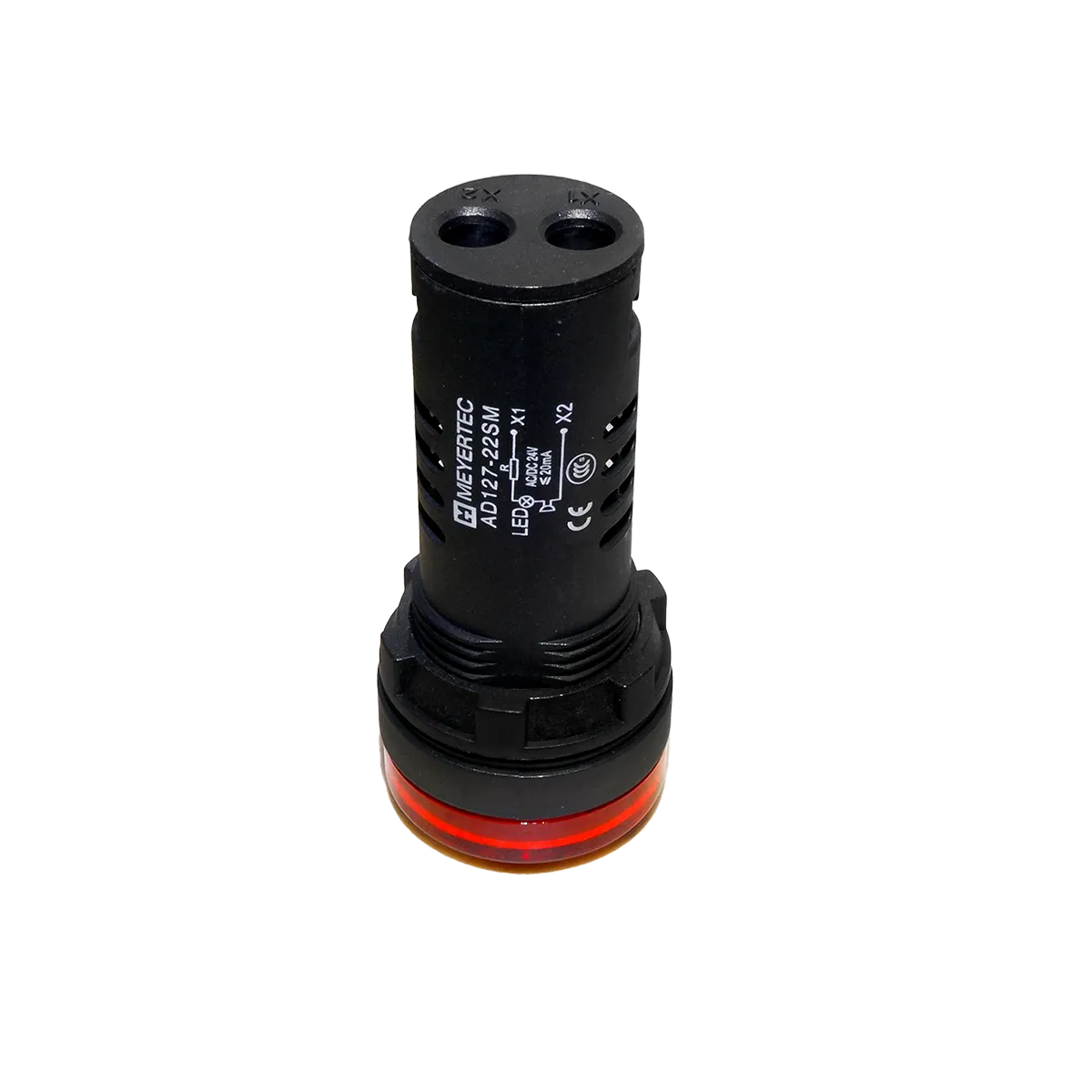 Зуммер с подсветкой, 80дБ, красный, 24V AС/DC, IP65, пластик