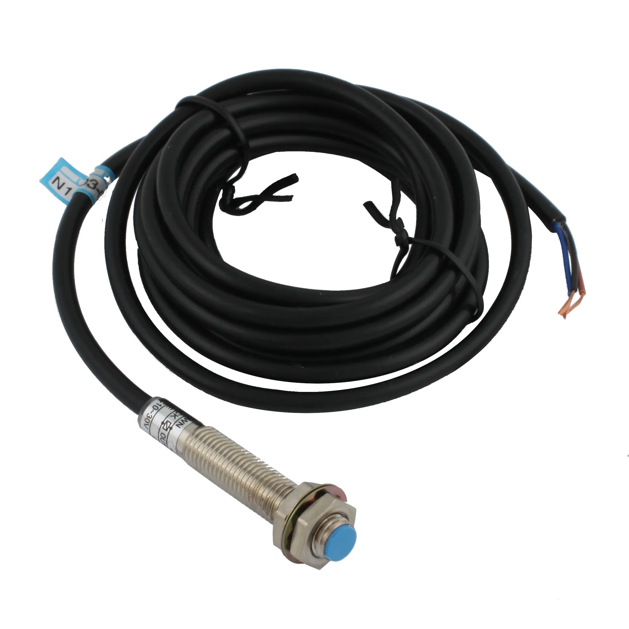 INNOCONT Индуктивный датчик, M8x1, L=49 мм, экранированный, зона срабатывания 1 мм, -25 +60 С, 12…24 VDC, IP65, выход: NPN NO, макс. ток 200 мА, кабель 2 м SL-8N1C