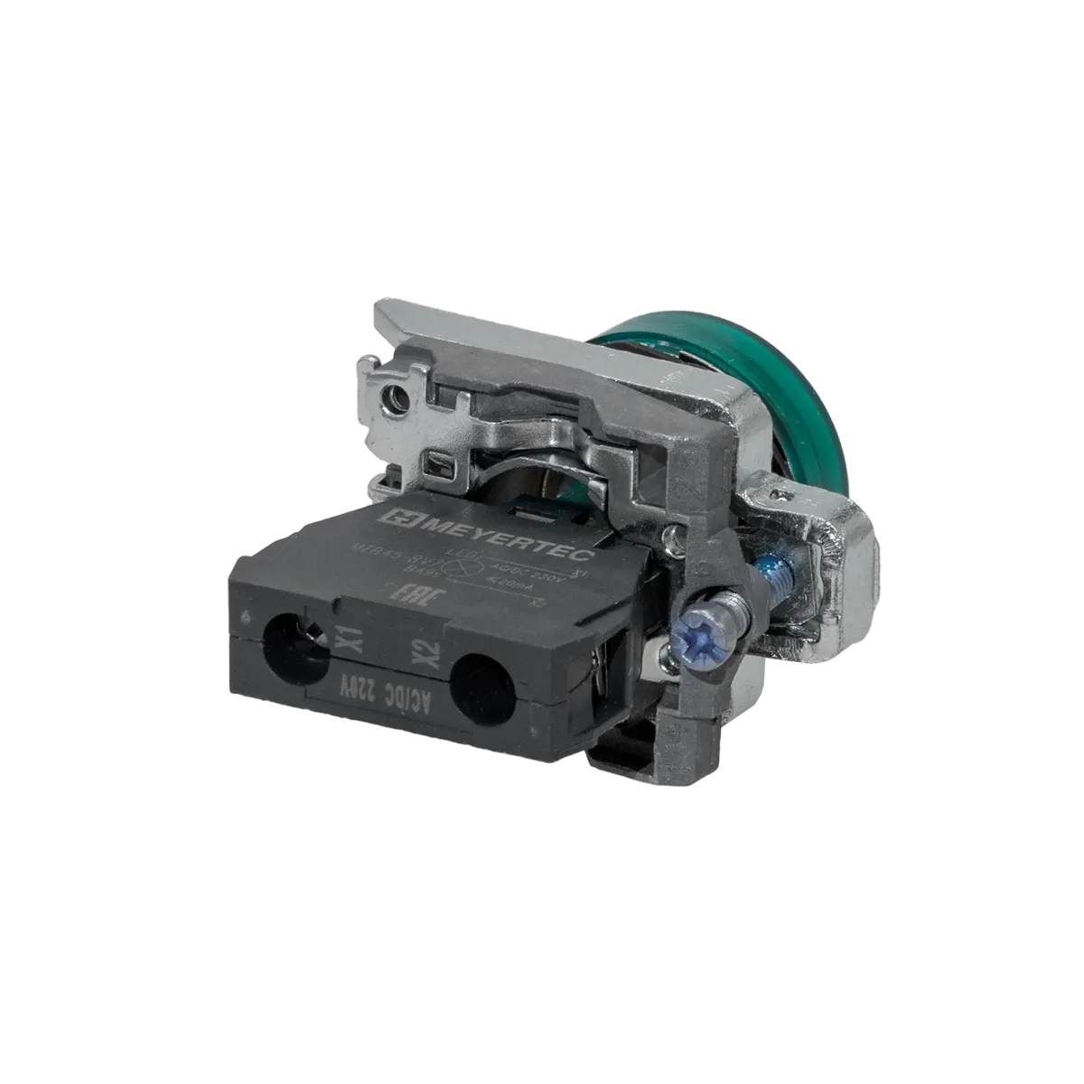 Лампа сигнальная зеленая, 220V AС/DC, IP65, металл