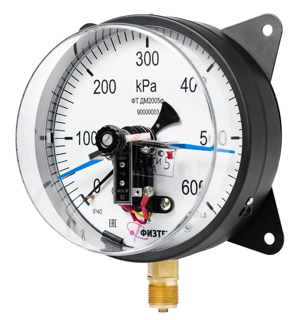 Вакуумметры, мановакуумметры, манометры электроконтактные ДВ2005ф, ДА2005ф, ДМ2005ф (Диаметр: 160 мм)