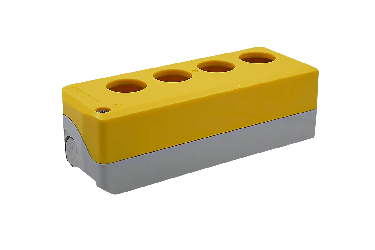 Корпус кнопочного поста, 4 места, желтый, IP67