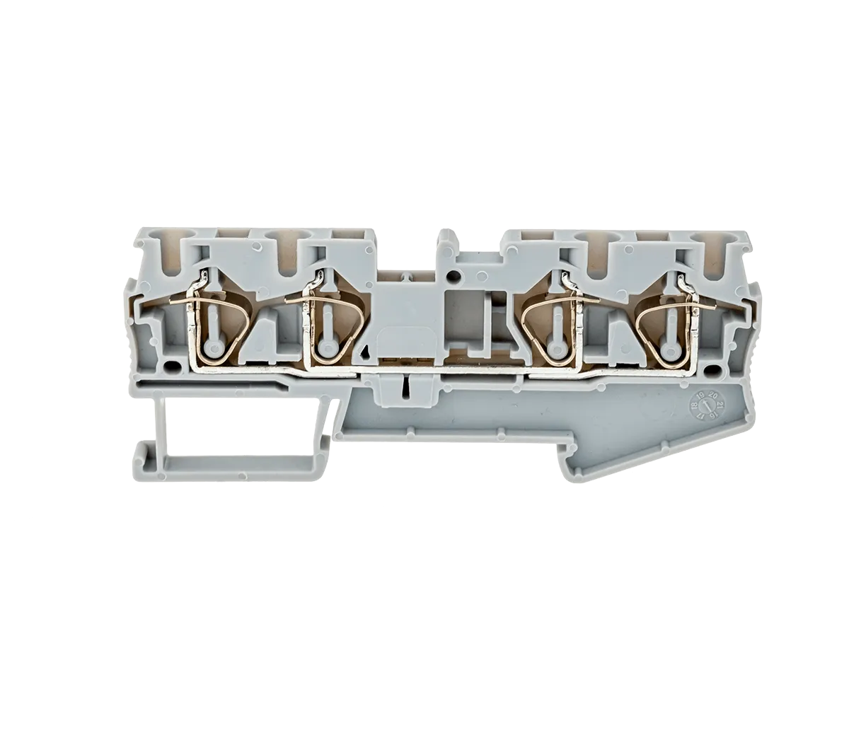 Клемма пружинная четырехпроводная,  4 мм², серая