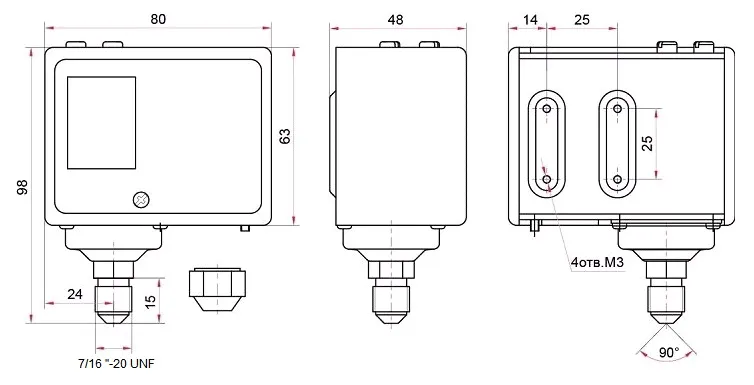 Габаритные и установочные размеры