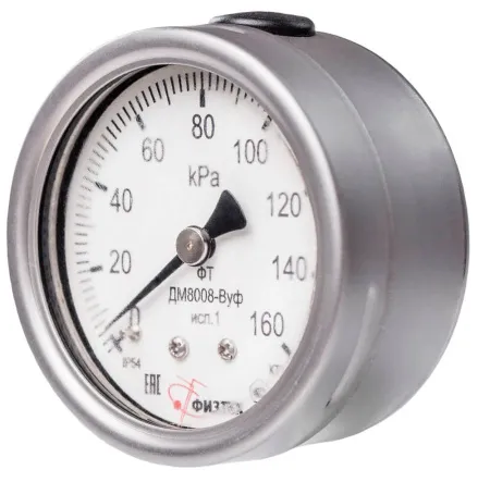 Вакуумметры, мановакуумметры, манометры виброустойчивые ДВ8008-ВУф, ДА8008-ВУф, ДМ8008-ВУф исп 1 (Диаметр: 63 мм)